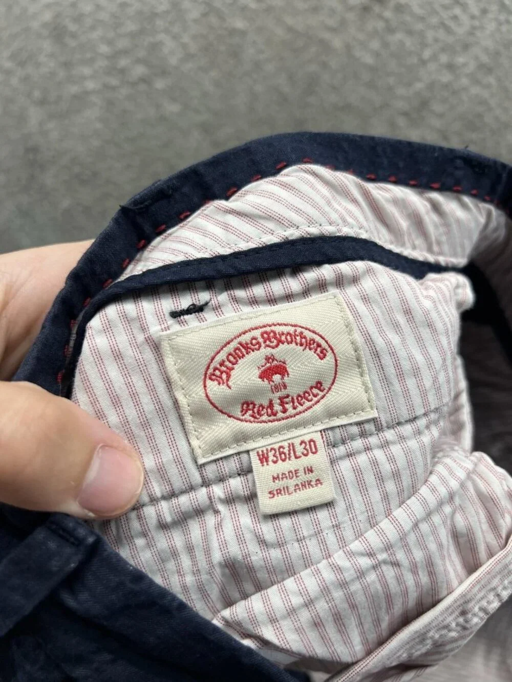 Brooks Brothers Pants Men 36x30 Blue Red Fleece Seersucker Chino Flat Front